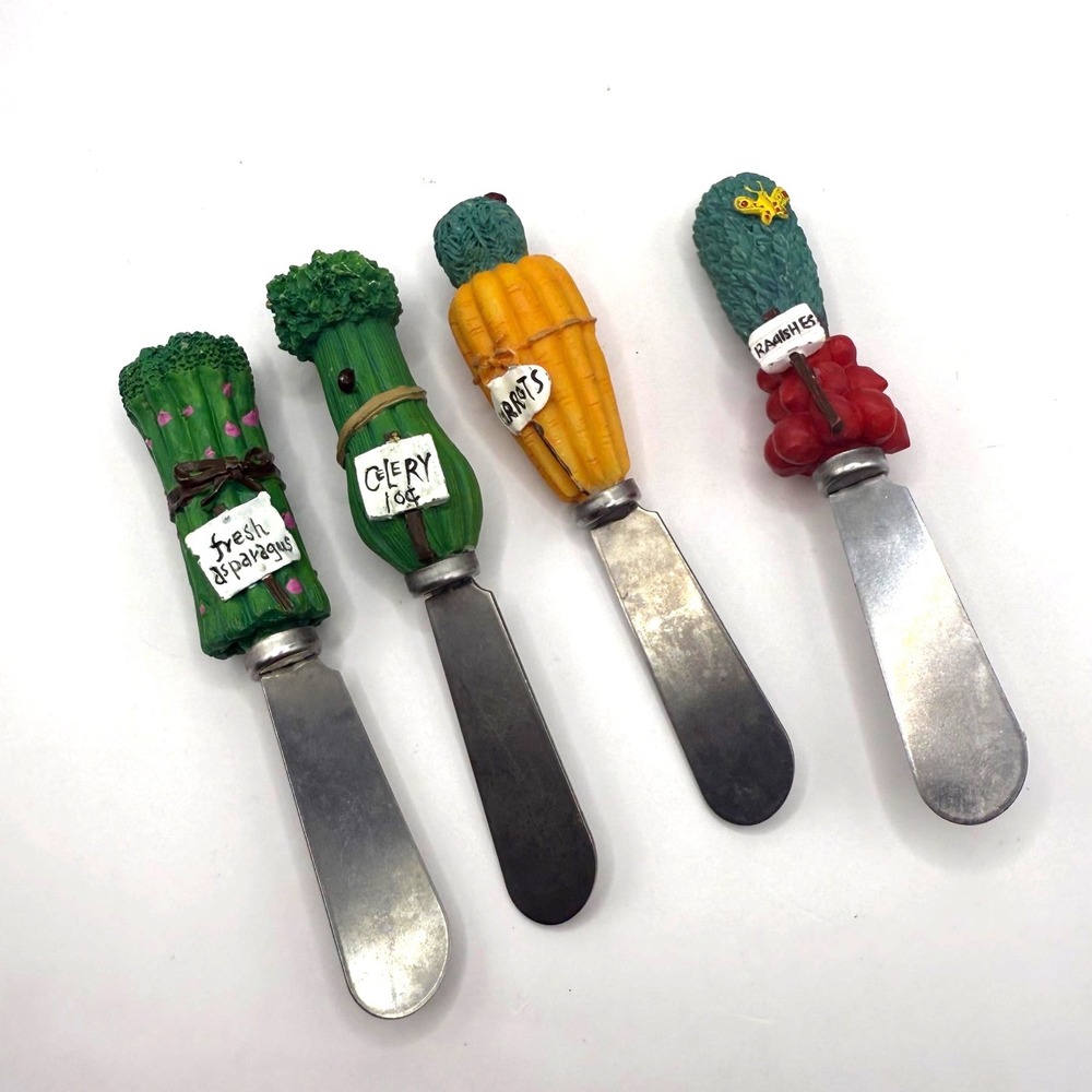 Vintage Vegetable Butter Knife Set – Whimsical Garden Spreader Knives